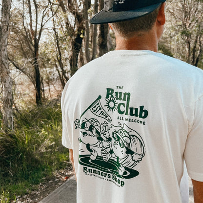 Unisex Run Club Tee - Natural/Forest