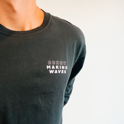 Unisex Making Waves Long Sleeve Tee - Black