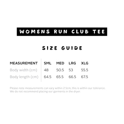 Womens Run Club Tee - Powder/Blue