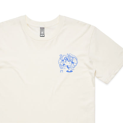 Unisex Run Club Tee - Natural/Blue