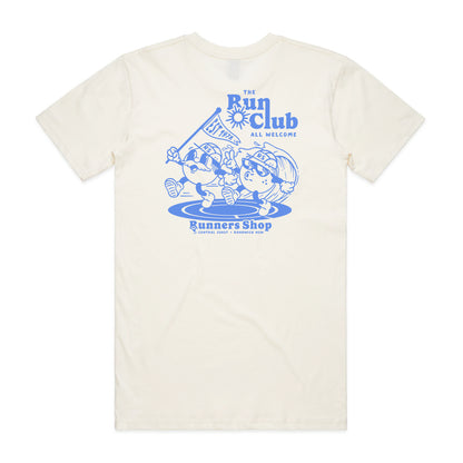 Unisex Run Club Tee - Natural/Blue