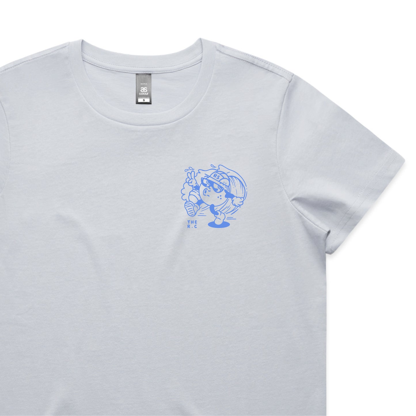 Womens Run Club Tee - Powder/Blue