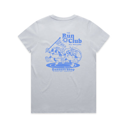 Womens Run Club Tee - Powder/Blue