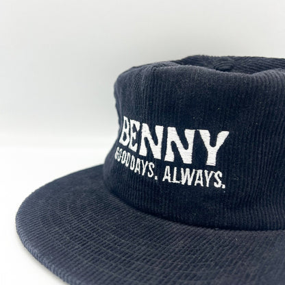 Good Days 5 Panel Corduroy Cap - Black